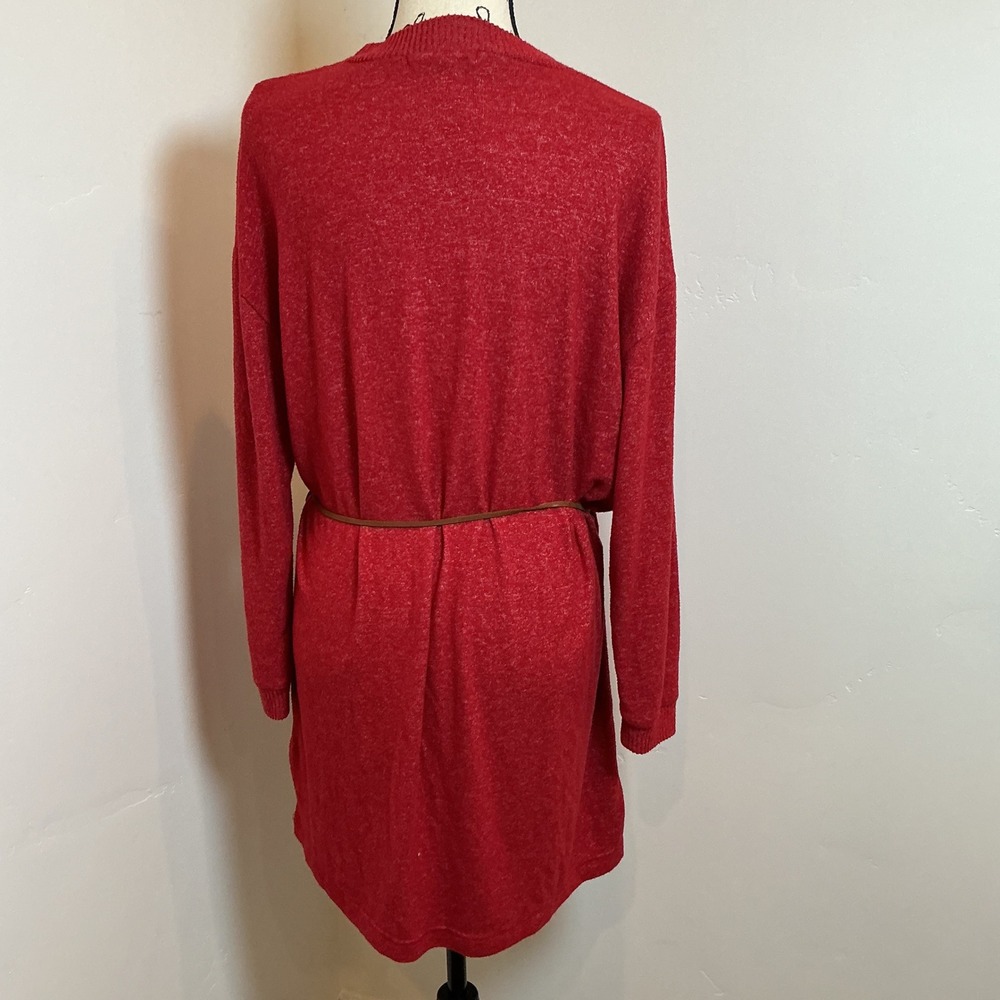 Rip Curl Red Heathered Long Sleeve Sweater Dress With Belt Size Medium - Picture 6 of 7
